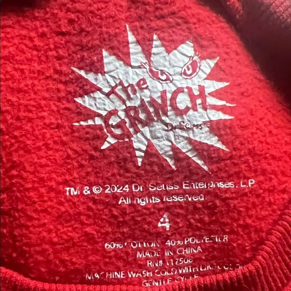 Festive Red Kids Sweatshirt with Holiday Character